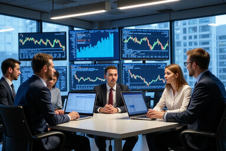 Corporate Finance Professionals Analyzing Data