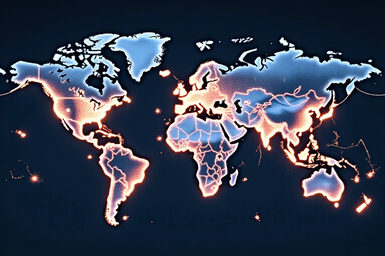 Global Economic Map with Data Overlays